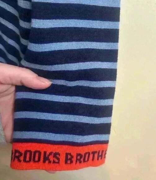 Brooks Brothers Men’s Striped Navy Blue Sweater Size Large nautical - Picture 3 of 4